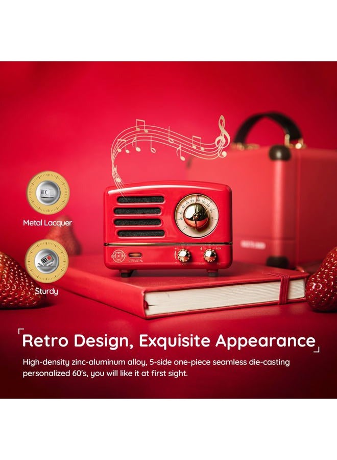 Muzen Portable Bluetooth Speaker, OTR Metal Retro Small Wireless Speaker, FM Radio with Antenna AUX, 10h+ Long Playtime, High Fidelity Stereo Audio with Suitcase, Room Office Decor, Festival Gift - Image 4